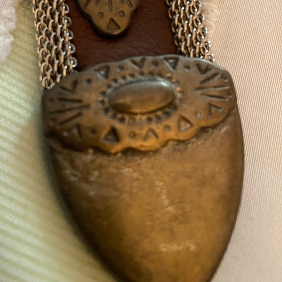 80s Vintage Sand Castle Leather & Mesh Belt (s/med) - Picture 5 of 12